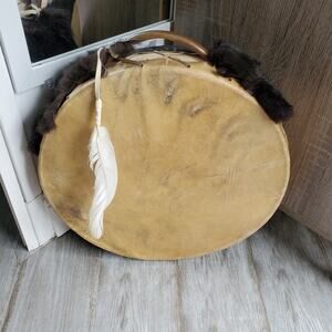 Vintage Handmade Native American Drum 16"